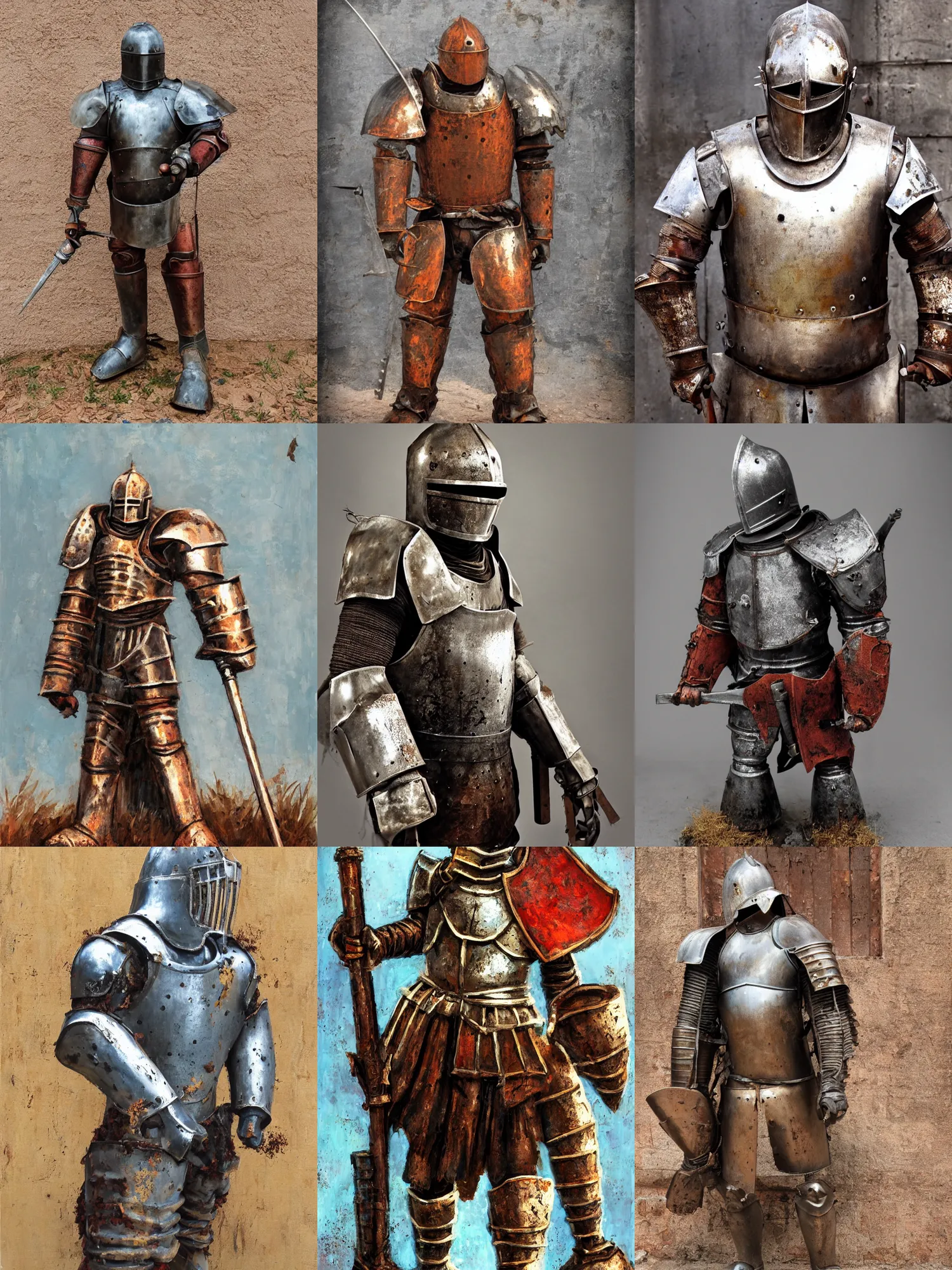 Prompt: knight in rusty armor