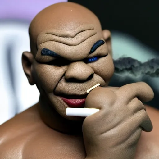 Image similar to claymation mike tyson vaping