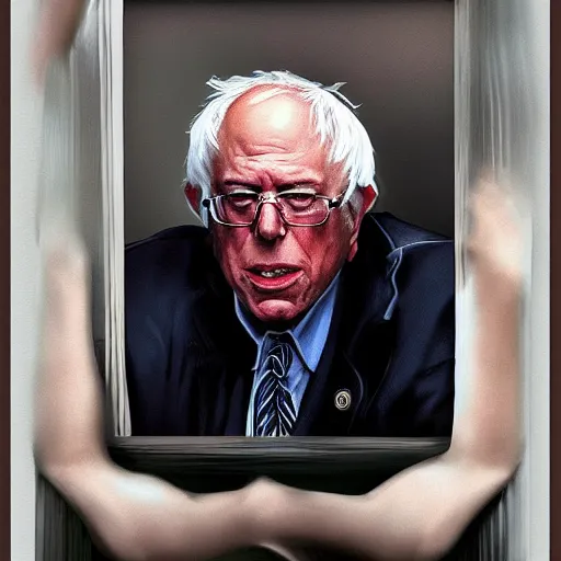 Prompt: bernie sanders as a vampire in a swimsuit