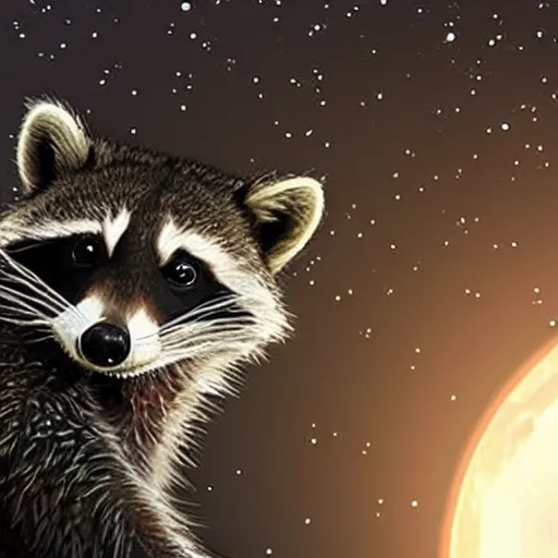 Image similar to A raccoon piloting a spaceship