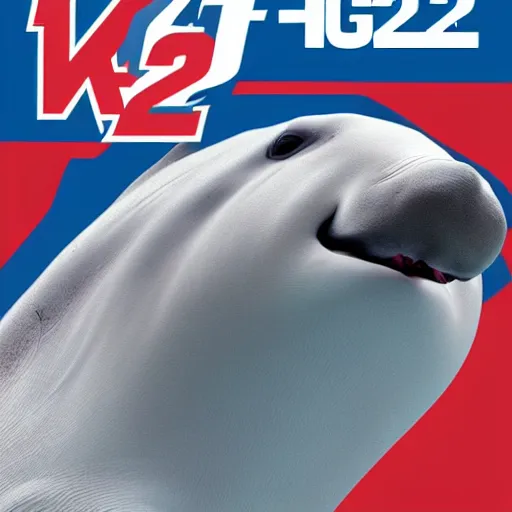 Image similar to A beluga whale on the cover of nba 2k22