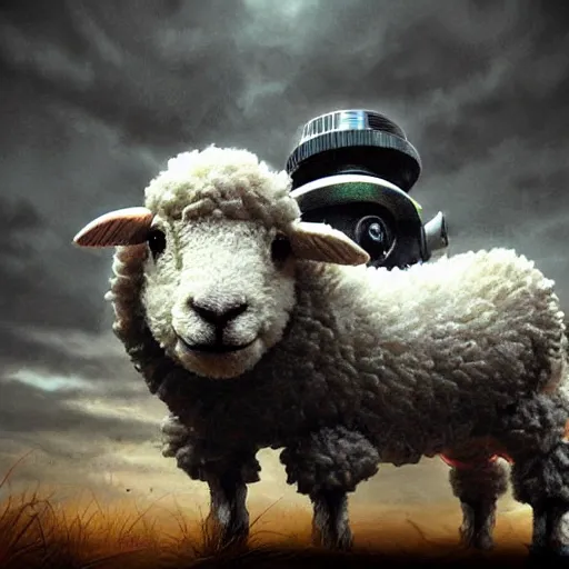 Image similar to robot ram sheep, intricate, sinister, futuristic, ultra realistic, hyper detailed, cinematic, digital art, artstation, trending,