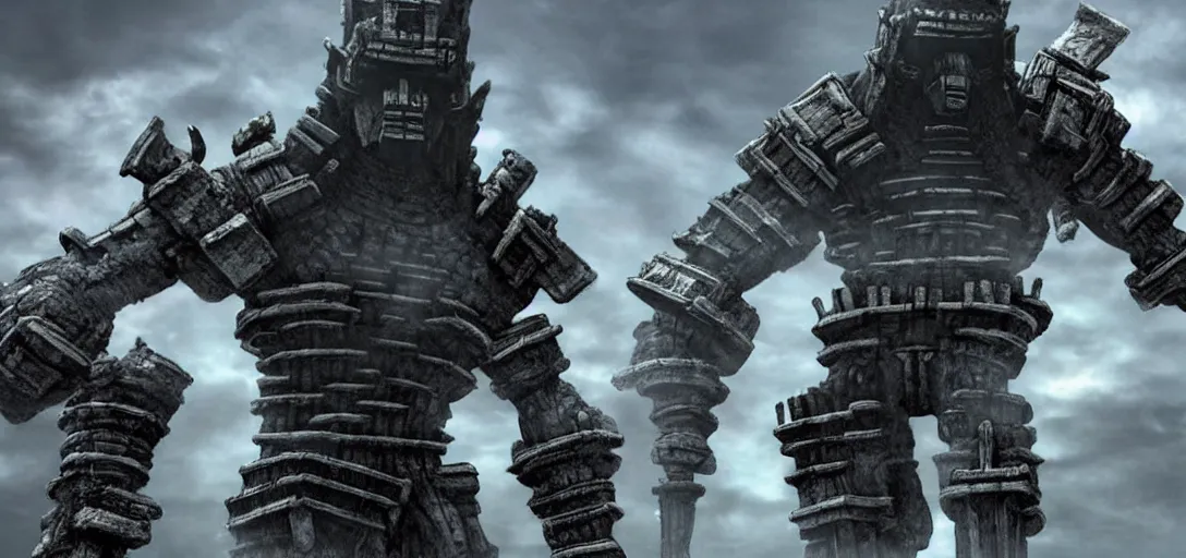 Image similar to jeff bezos as shadow of the colossus