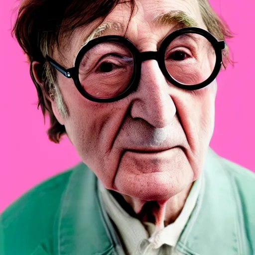 Image similar to old john lennon at age 9 0 years old, color ( sony a 7 r iv, symmetric balance, polarizing filter, photolab, lightroom, 4 k, dolby vision, photography award ), vogue, perfect face