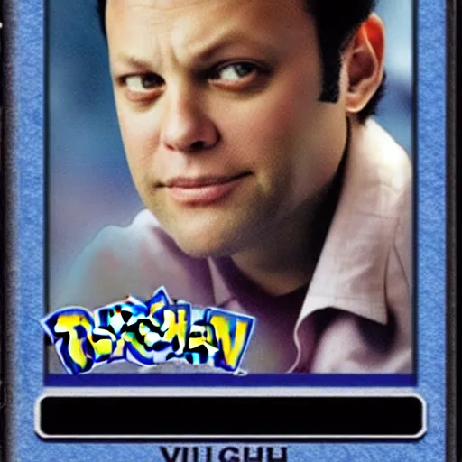 Prompt: vince vaughn as a pokemon card