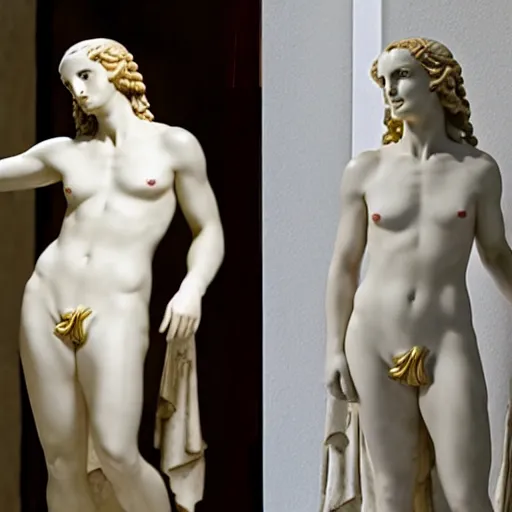 Image similar to natalie portman as a greek marble statue