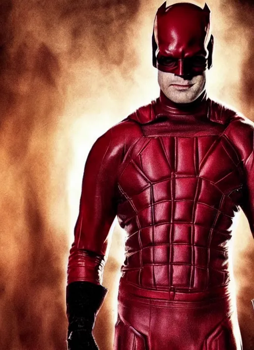 Image similar to Saul Goodman dressed as Daredevil, no mask