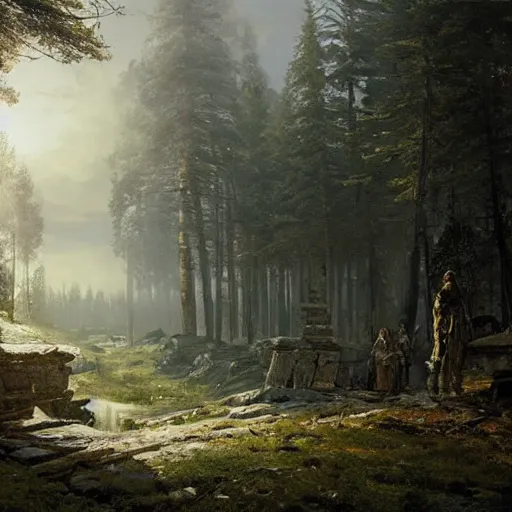 Image similar to infinite source of energy powers a utopian city, Ivan Shishkin and Greg Rutkowski