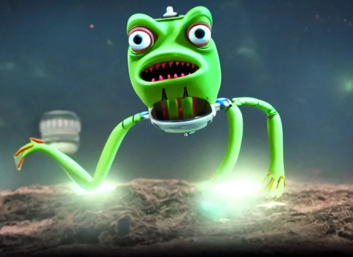 Image similar to film still of real life kif kroker from futurama in the new scifi movie, 4 k