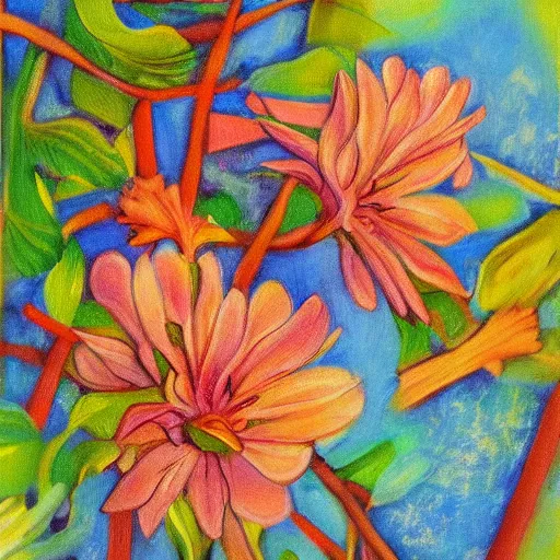 Image similar to surreal summer magnesium, art by Sandra Pelser