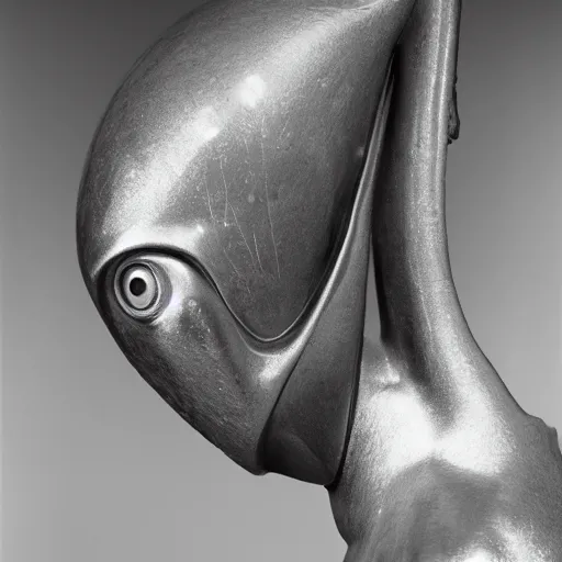 Image similar to portrait of alien visitor, highly detailed, sharp focus, 50mm canon 1.4, award winning photograph by Yousuf Karsh