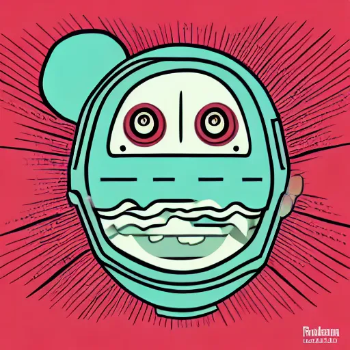 Image similar to paranoid android, line vector Art