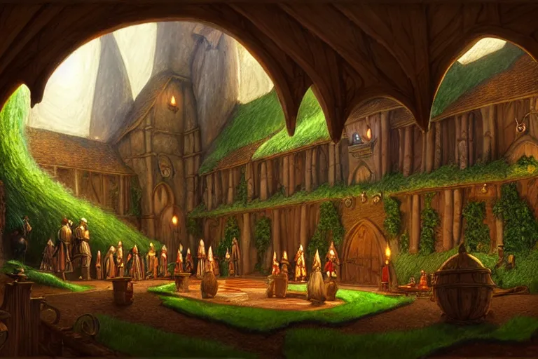 Prompt: an elaborate and detailed scene from the redwall abbey by brian jacques, detailed, fantasy concept art, cinematic lighting, beautiful