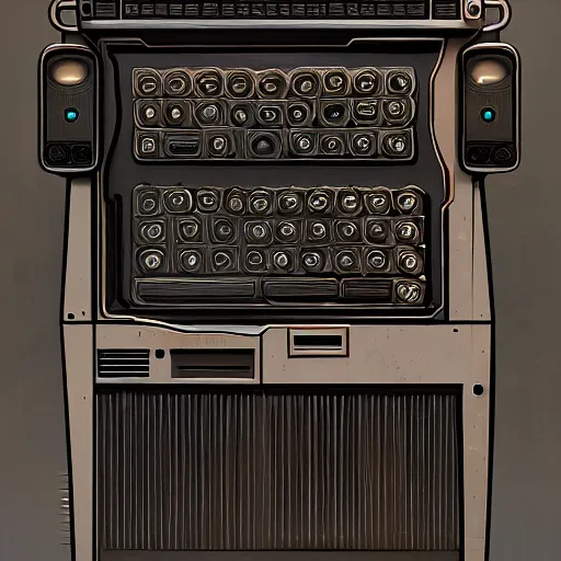 Prompt: detailed portrait of a retro computer, interior, filigree ornaments and greek architecture, artstation, upstage lighting,, ian mcque, cinematic