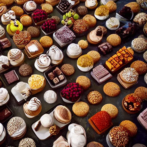 Image similar to desert full of all kinds of desserts, photography by bussiere rutkowski andreas roch