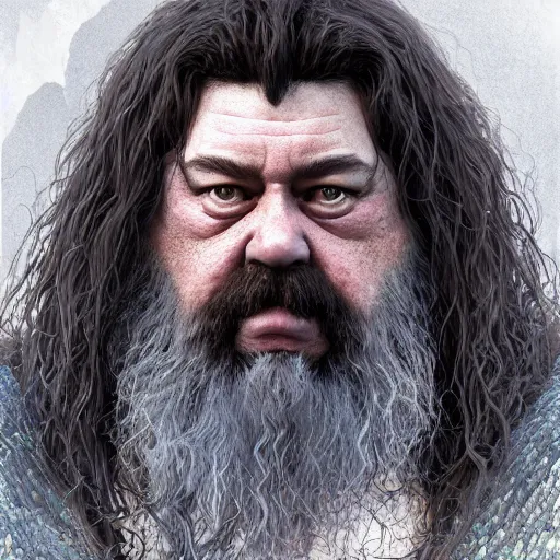 Image similar to hagrid, au naturel, hyper detailed, digital art, trending in artstation, cinematic lighting, studio quality, smooth render, fluorescent skin, unreal engine 5 rendered, octane rendered, art style by klimt and nixeu and ian sprigger and wlop and krenz cushart