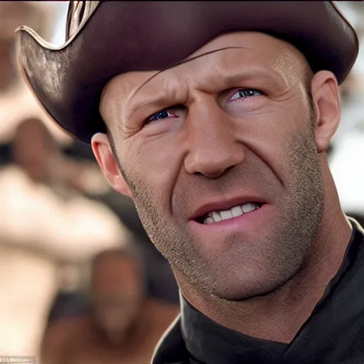 jason statham in a pirate hat with an eye patch Stable Diffusion