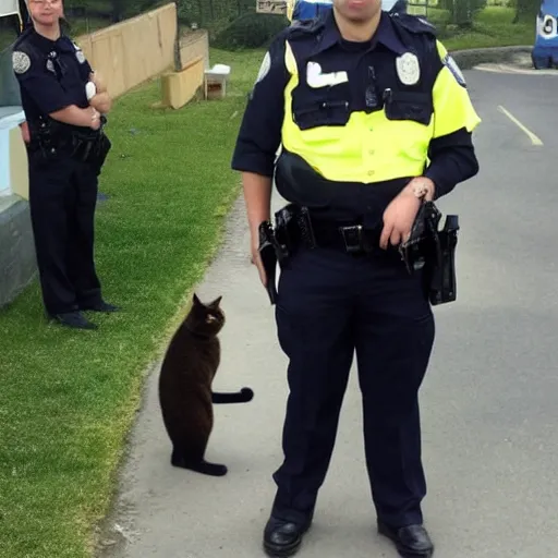 Image similar to a cat working as a police officer