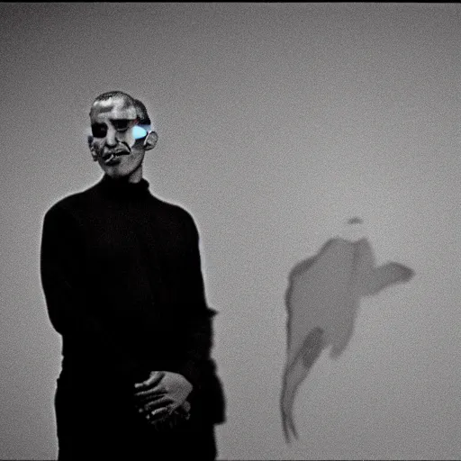 Prompt: barack obama breaking up with his lover steve jobs, strained relationship, breakup, heartbreak, end of a 9 - year marriage. still from a film by david lynch