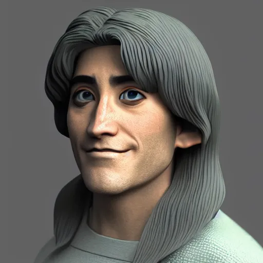 Prompt: jake gyllenhaal as inuyasha 3 d render, soft light