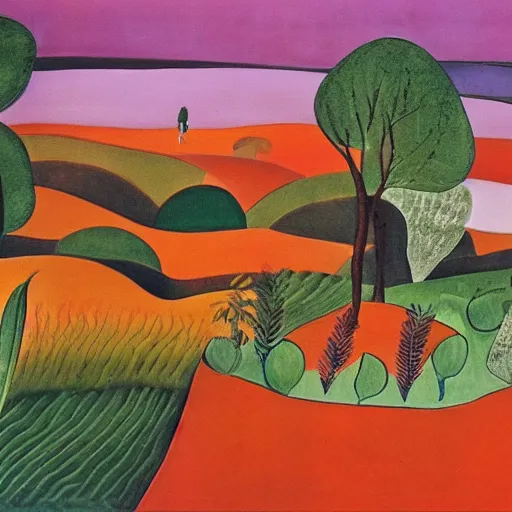 Prompt: A Landscape by Bhupen Khakhar