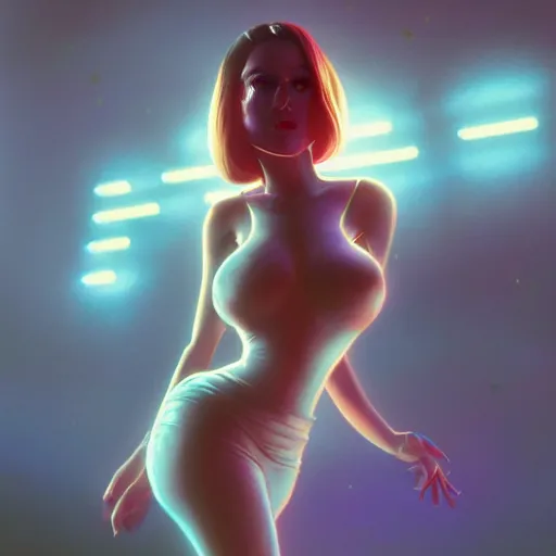 Image similar to holli from the movie cool world by ralph bakshi, fullbody, ultra high detailed, glowing lights, oil painting, greg rutkowski, charlie bowater, beeple, unreal 5, daz, hyperrealistic, octane render, rpg portrait, dynamic lighting, fantasy art, beautiful face