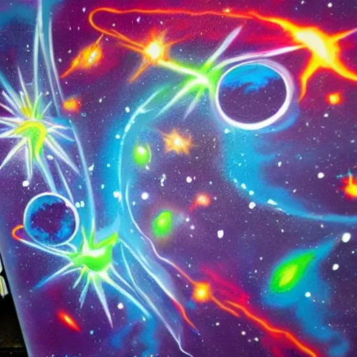 Image similar to intergalactic plasma graffiti