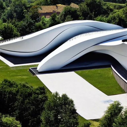 Image similar to house designed by zaha hadid