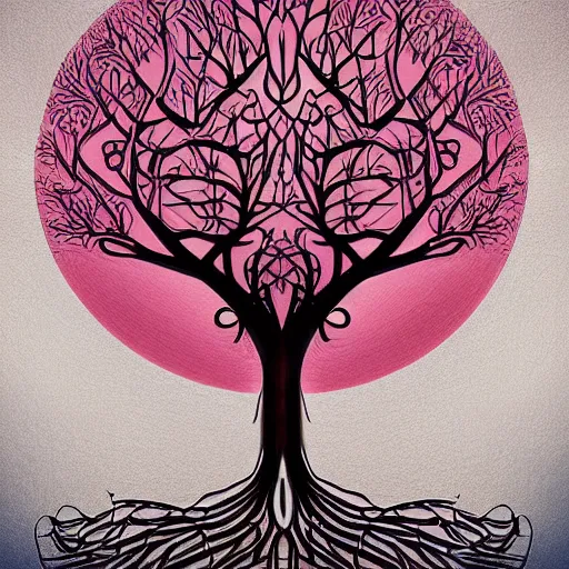 Image similar to tree of life, surrealistic, digital art, highly detailed