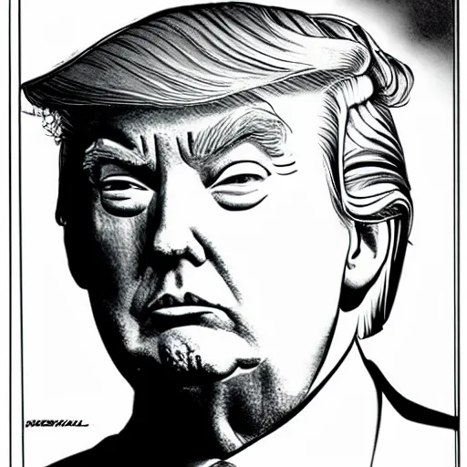 Prompt: Donald Trump illustration by Takehiko Inoue, cinematic