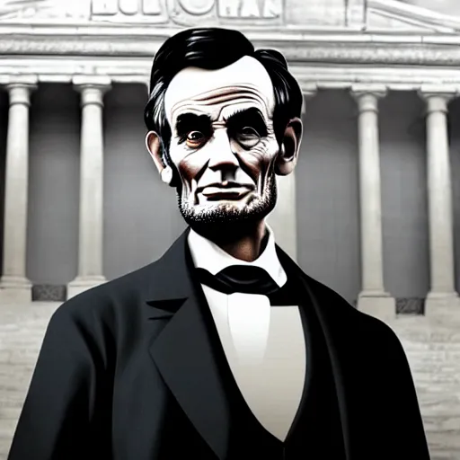 Prompt: Abraham Lincoln in Fast and Furious 5, 16:9