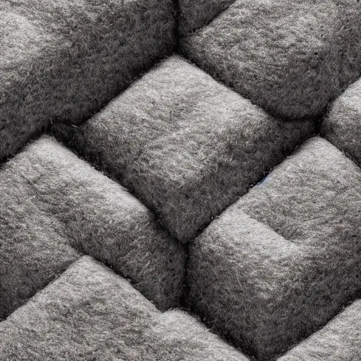 Image similar to “ 8 k hd photograph of a cube made of felt, highly textured ”