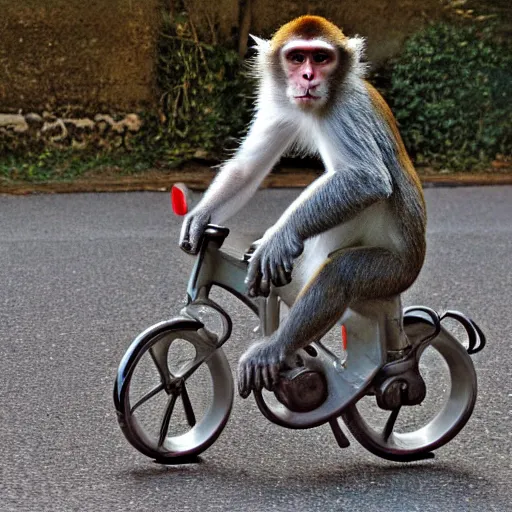 Image similar to a monkey riding a bike by winkelmann