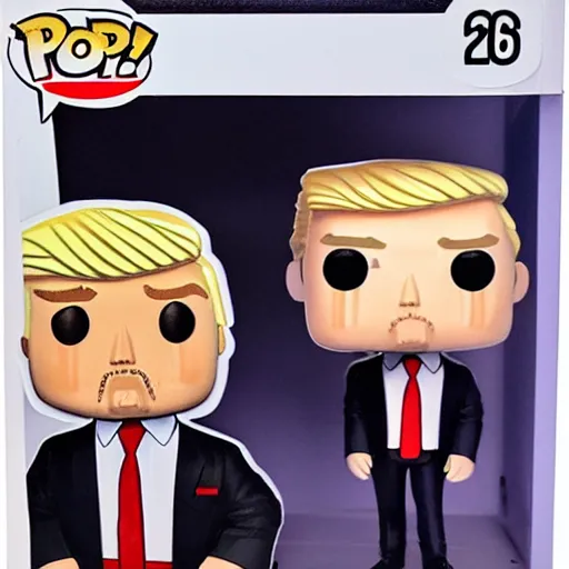 Prompt: pop figure of donald trump