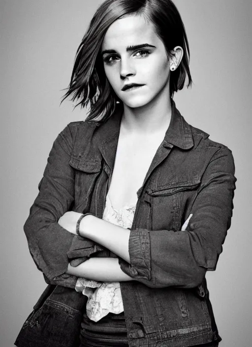 Prompt: Portrait Photograph of Emma Watson