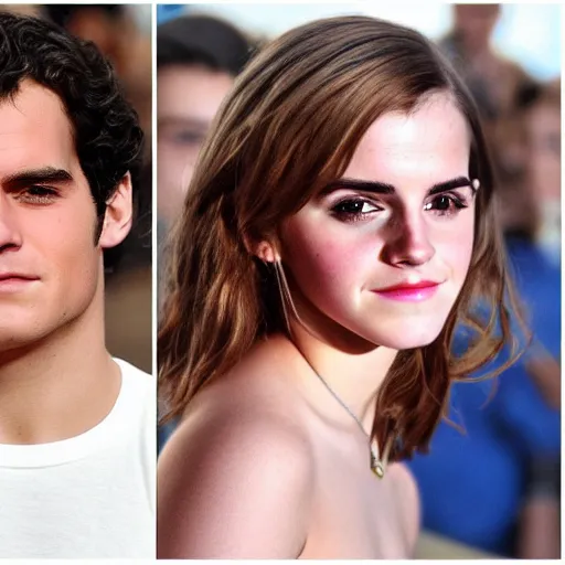Image similar to the teenage offspring of henry cavill and emma watson, hyper detailed, realistic, photographic