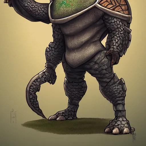 Prompt: anthropomorphic turtle hero by tooth wu