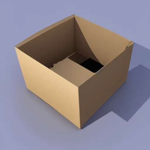 Image similar to a cardboard box with a tissue dispenser on top of it, a raytraced image by Raymond Duchamp-Villon, polycount, cubism, low poly, sketchfab, made of cardboard