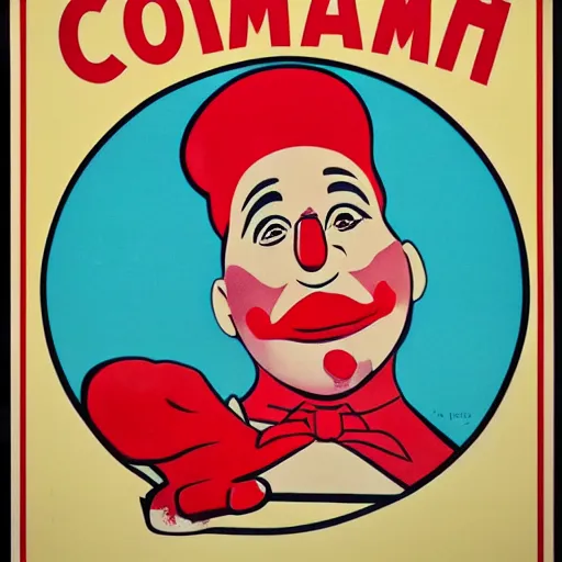 Prompt: communist clown propaganda poster style