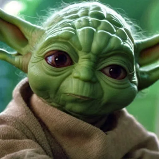 Prompt: a character that has no ears but is very yoda - like