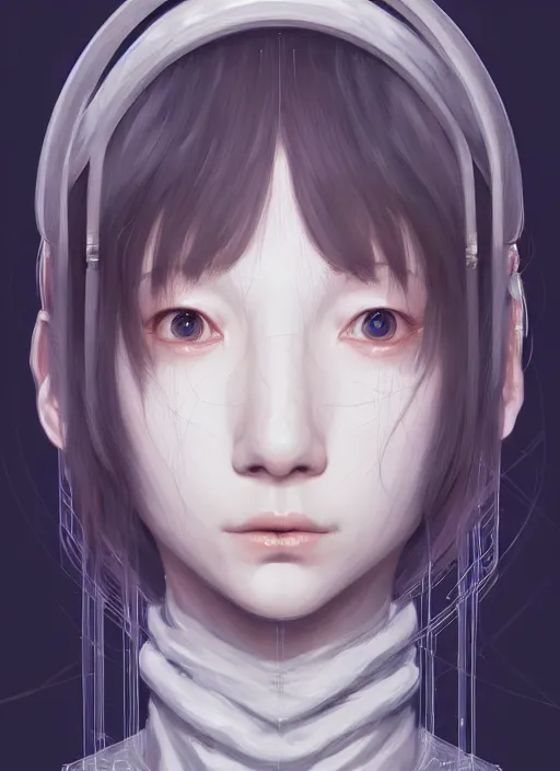 Image similar to symmetry!! portrait of lain, serial experiments : lain, intricate, elegant, highly detailed, digital painting, artstation, concept art, smooth, sharp focus, illustration, by bartek fedyczak, erak note, tooth wu, neil richards, kan liu, siwoo kim, jisu choe