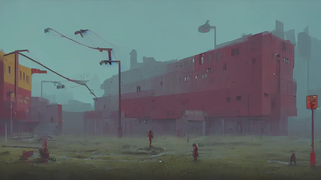 Prompt: a painting in the style of simon stalenhag.