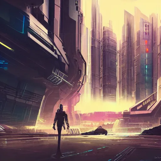 Image similar to a futuristic city underground, cyberpunk, empty, artstation, epic composition