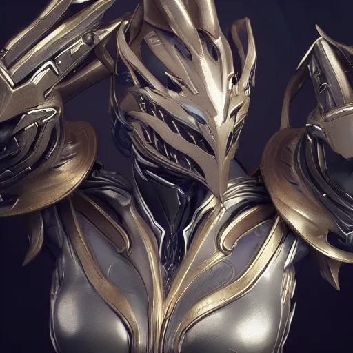 Image similar to stunning close up bust of valkyr prime female warframe, doing an elegant pose, highly detailed, artstation, deviantart, 8k octane render