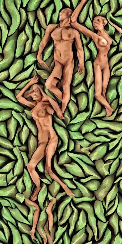 Prompt: abstract human bodies, photosynthesis, highly detailed, cinematic