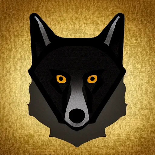 Image similar to minimalistic icon of a black wolf