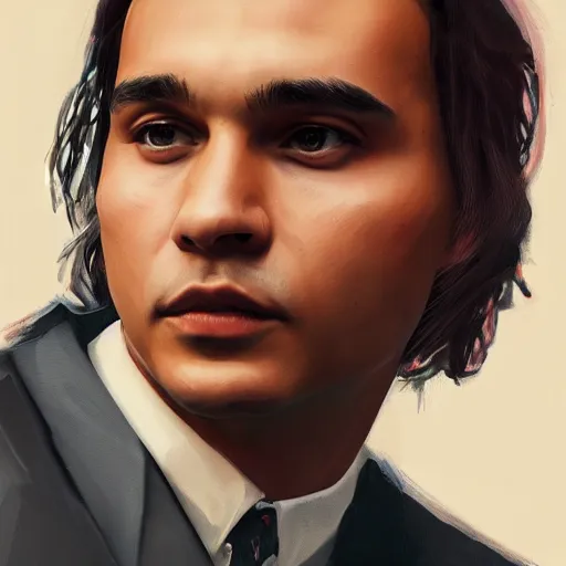 Prompt: portrait of a handsome Frank Dillane in the style of stefan kostic, artstation, concept art, realistic photo, sharp focus, 8k high definition, insanely detailed, intricate, elegant
