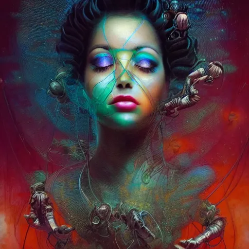 Prompt: Carmen mesmerizing a crowd with her singing, baroque ,8k,by tristan eaton,Stanley Artgermm,Tom Bagshaw,Greg Rutkowski,Carne Griffiths, Ayami Kojima, Beksinski, Giger,trending on DeviantArt,face enhance,hyper detailed,cityscape background,cybernetic, android, blade runner,full of colour,