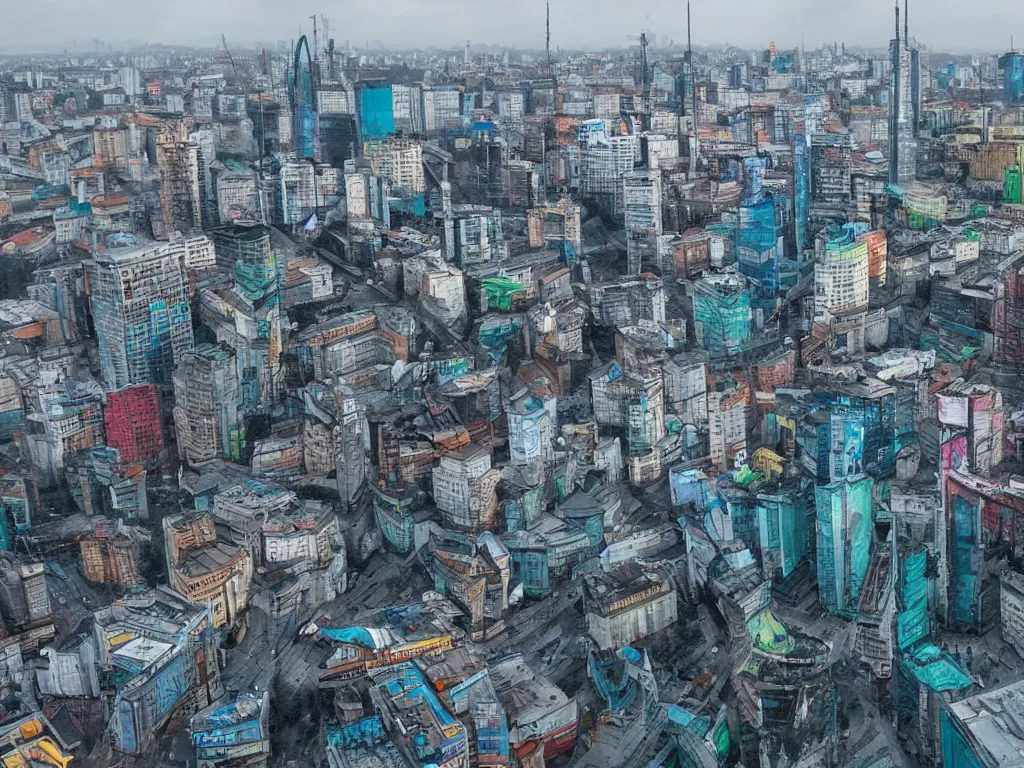 Image similar to kyiv cyberpunk