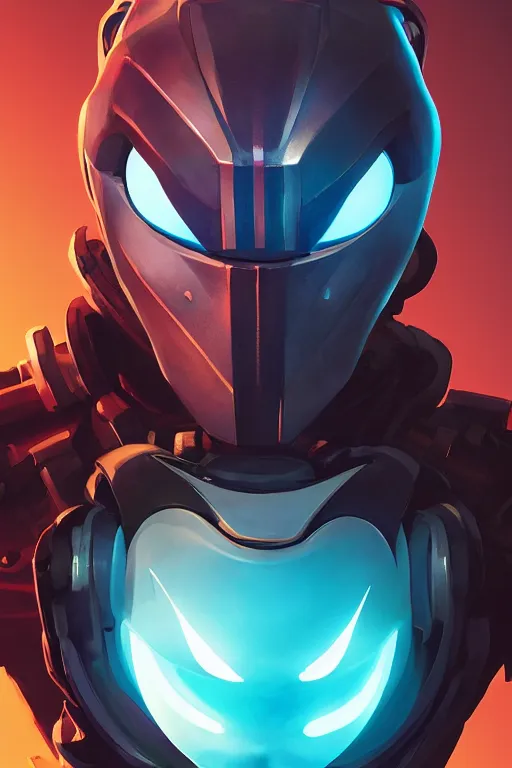 Image similar to epic mask helmet robot ninja portrait stylized as fornite style game design fanart by concept artist gervasio canda, behance hd by jesper ejsing, by rhads, makoto shinkai and lois van baarle, ilya kuvshinov, rossdraws global illumination radiating a glowing aura global illumination ray tracing hdr render in unreal engine 5